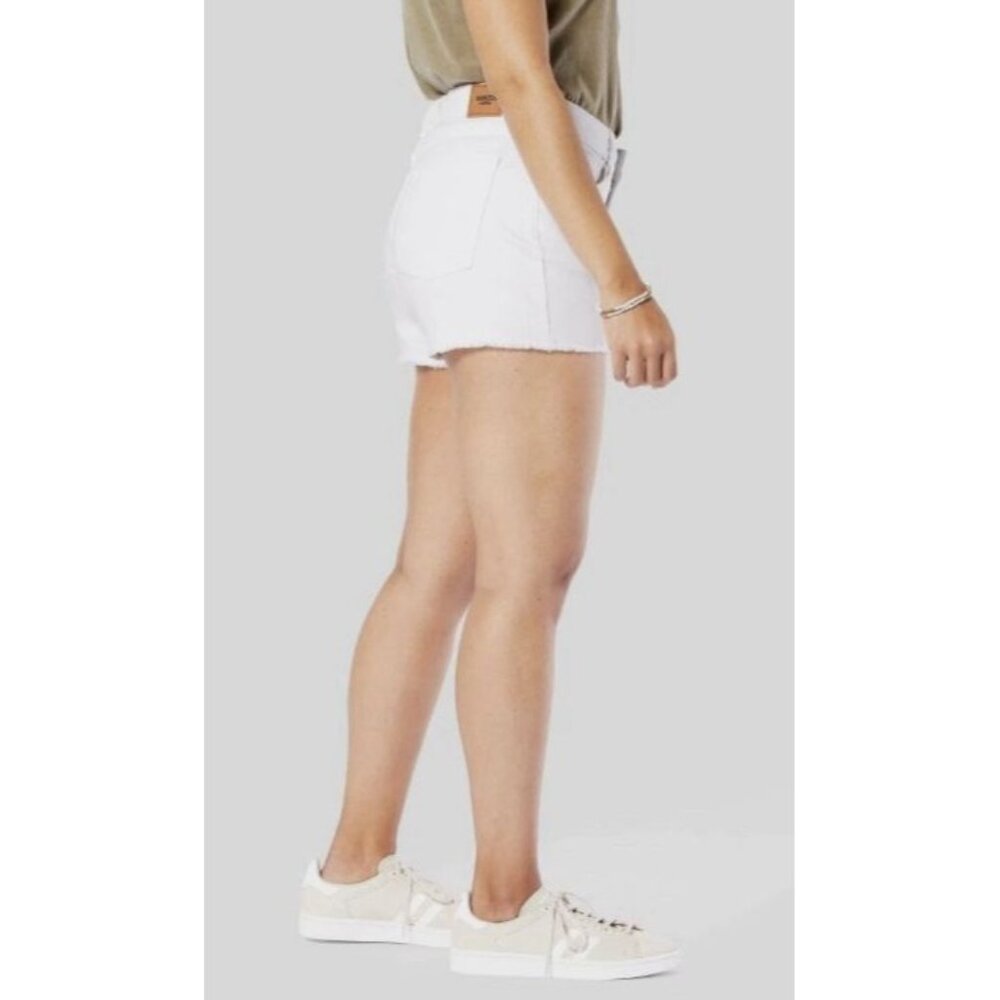 DENIZEN From Levi's High Rise Denim Shorts White Women's Size 16 W33 - Picture 4 of 11